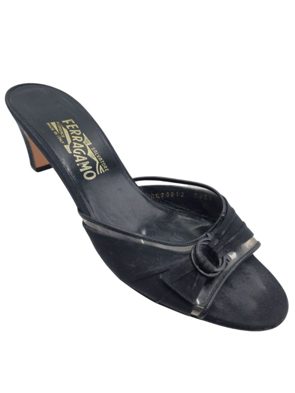 Vintage Salvatore Ferragamo Womens 8.5B Black Leather Dress Heels Shoes Italy - Picture 5 of 12